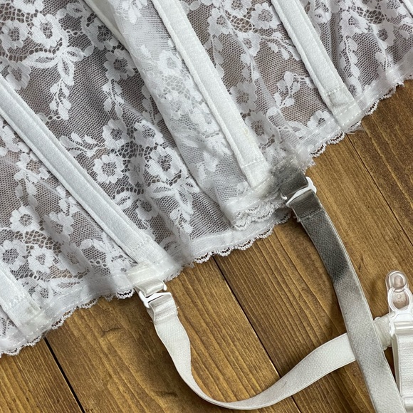 Va Bien 34C white lacy strapless bustier NWT - Picture 8 of 8